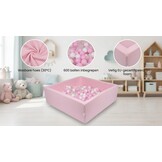 Ballenbak - 600 ballen - 110 x 110 cm - ballenbad - vierkant roze