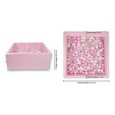 Ballenbak - 600 ballen - 110 x 110 cm - ballenbad - vierkant roze