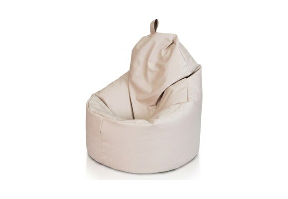 Poef kunstleer beige 70x70x30 cm - Zitzak fauteuil met EPS-kralen