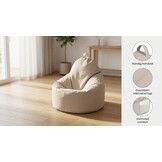 Poef kunstleer beige 70x70x30 cm - Zitzak fauteuil met EPS-kralen