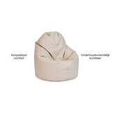 Poef kunstleer beige 70x70x30 cm - Zitzak fauteuil met EPS-kralen