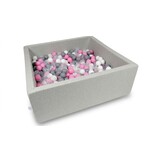Ballenbak - 600 ballen - 110 x 110 cm - ballenbad - vierkant grijs