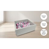 Ballenbak - 600 ballen - 110 x 110 cm - ballenbad - vierkant grijs