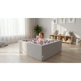 Ballenbak - 600 ballen - 110 x 110 cm - ballenbad - vierkant grijs