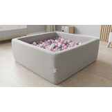 Ballenbak - 600 ballen - 110 x 110 cm - ballenbad - vierkant grijs