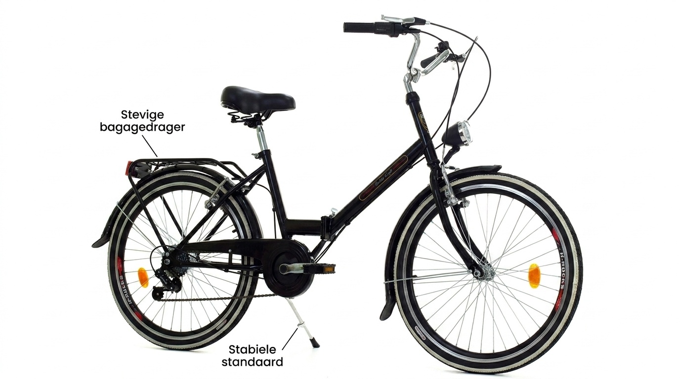 Vouwfiets 24 inch - 6 versnellingen - zwart
