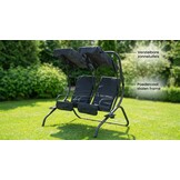 2-zits tuin schommelbank - dubbele schommelstoel - 140x110x153 cm