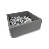 Ballenbak - 600 ballen - 110 x 110 cm - ballenbad - vierkant donker grijs