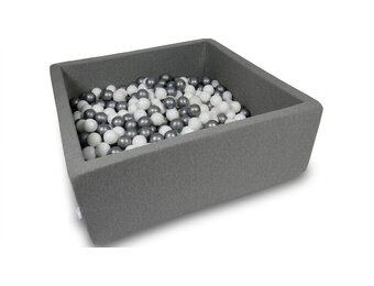 Ballenbak - 600 ballen - 110 x 110 cm - ballenbad - vierkant donker grijs