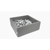 Ballenbak - 600 ballen - 110 x 110 cm - ballenbad - vierkant donker grijs