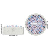 Ballenbak marmer met 600 lichtroze, parelmoer, lichtblauwe ballen - 130 x 30 cm - ron