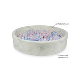 Ballenbak marmer met 600 lichtroze, parelmoer, lichtblauwe ballen - 130 x 30 cm - ron