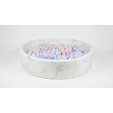 Ballenbak marmer met 600 lichtroze, parelmoer, lichtblauwe ballen - 130 x 30 cm - ron