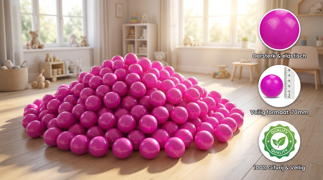 Ballenbak ballen roze (70mm) 500 stuks