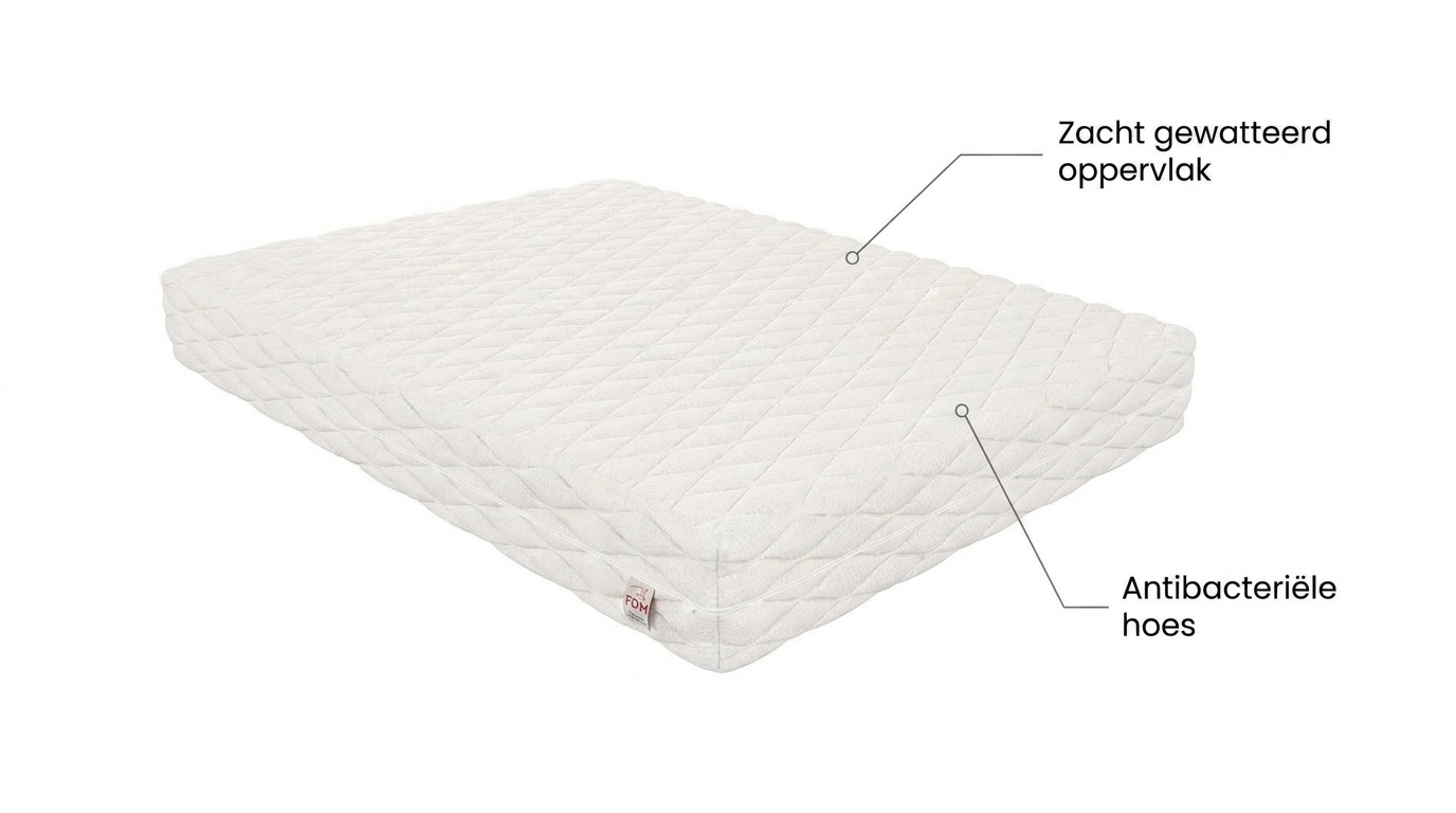 Pocketvering matras dikte 17cm, 7-Zone, 200x200, Wit