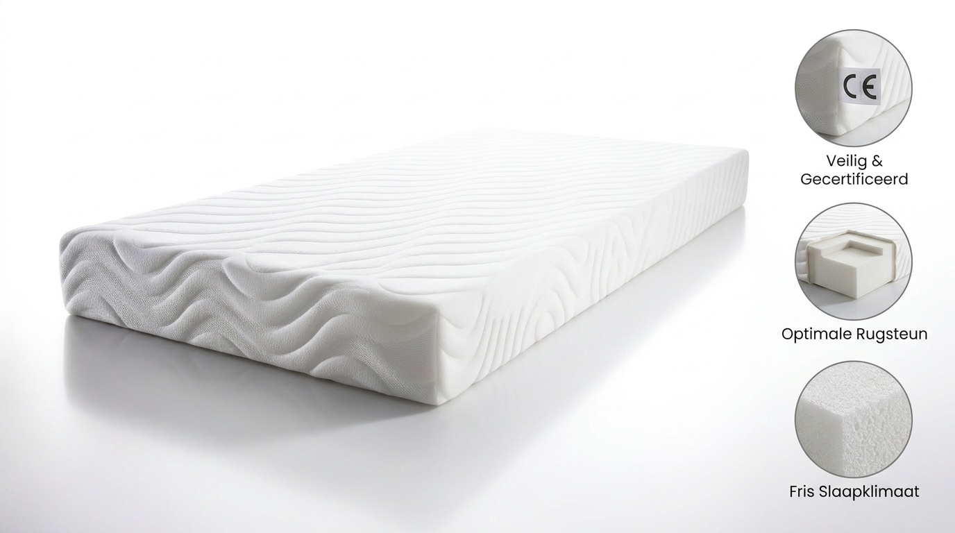Koudschuim matras 80x160 | Kindermatras | 7 cm dik | Wit