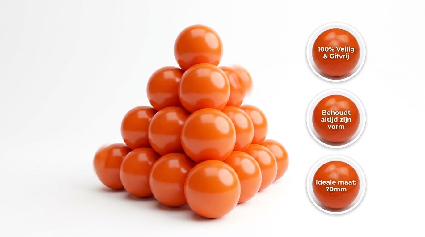Ballenbak ballen oranje (70mm) 100 stuks