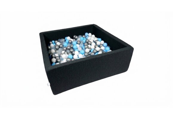 Ballenbak - 600 ballen - 110 x 110 cm - ballenbad - vierkant zwart