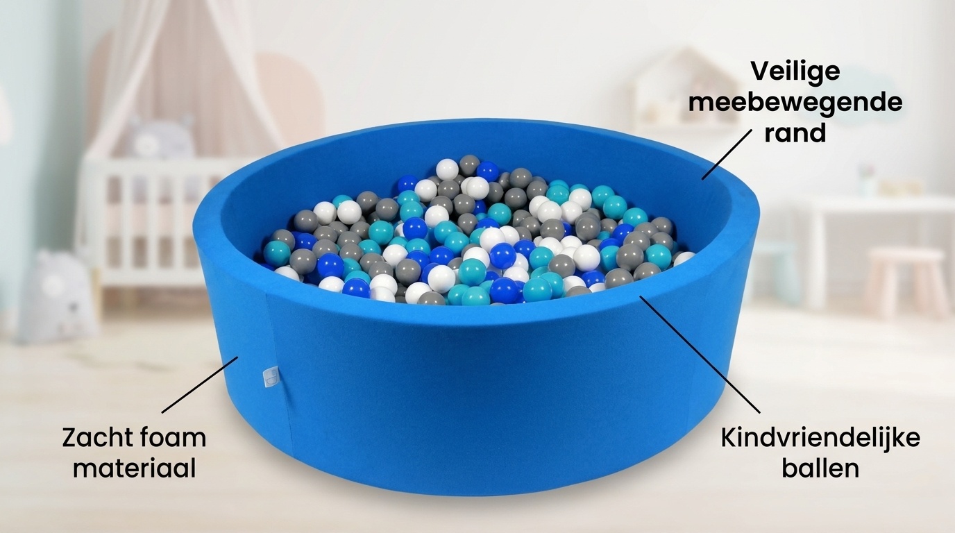 Ballenbak XXL - 700 ballen - 130 x 40 cm - ballenbad - rond blauw