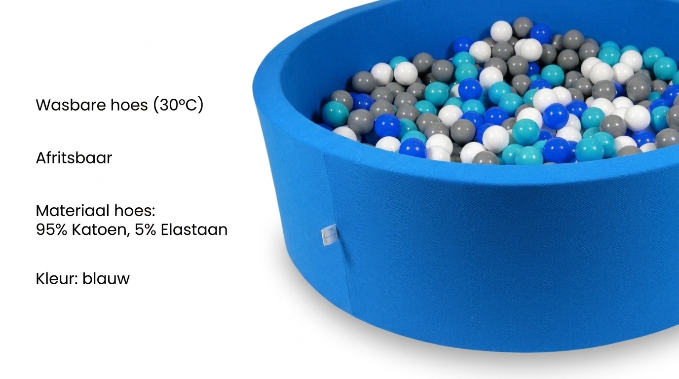 Ballenbak XXL - 700 ballen - 130 x 40 cm - ballenbad - rond blauw