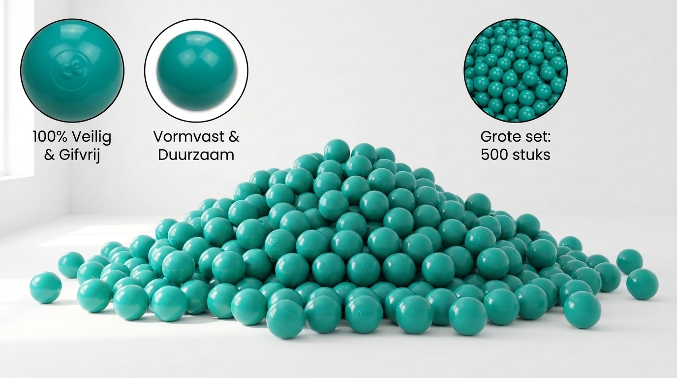 Ballenbak ballen turqoise (70mm) 500 stuks