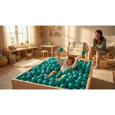 Ballenbak ballen turqoise (70mm) 500 stuks
