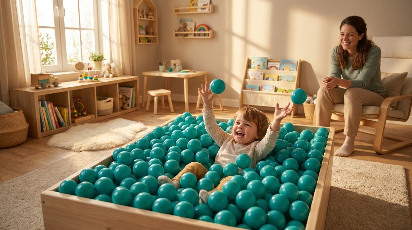 Ballenbak ballen turqoise (70mm) 500 stuks