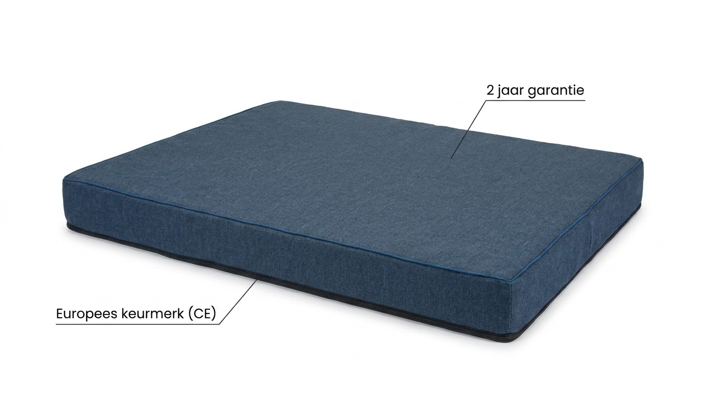 Hondenkussen - maat L - 60x80x8cm - wasbaar - marineblauw