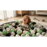 Ballenbak ballen 500 stuks 7cm, wit, lichtgroen, grijs, zwart