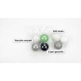 Ballenbak ballen 500 stuks 7cm, wit, lichtgroen, grijs, zwart