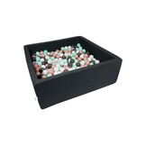 Ballenbak - 600 ballen - 110 x 110 cm - ballenbad - vierkant zwart