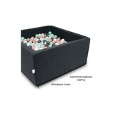Ballenbak - 600 ballen - 110 x 110 cm - ballenbad - vierkant zwart