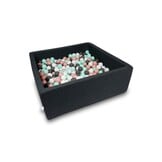 Ballenbak - 600 ballen - 110 x 110 cm - ballenbad - vierkant zwart