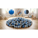 Ballenbak ballen 300 stuks 7cm, wit, lichtblauw, grijs, blauw