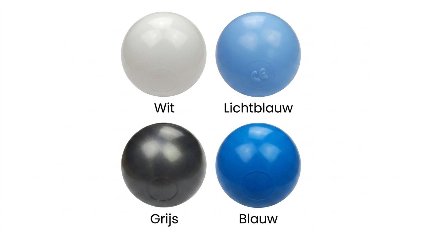 Ballenbak ballen 300 stuks 7cm, wit, lichtblauw, grijs, blauw