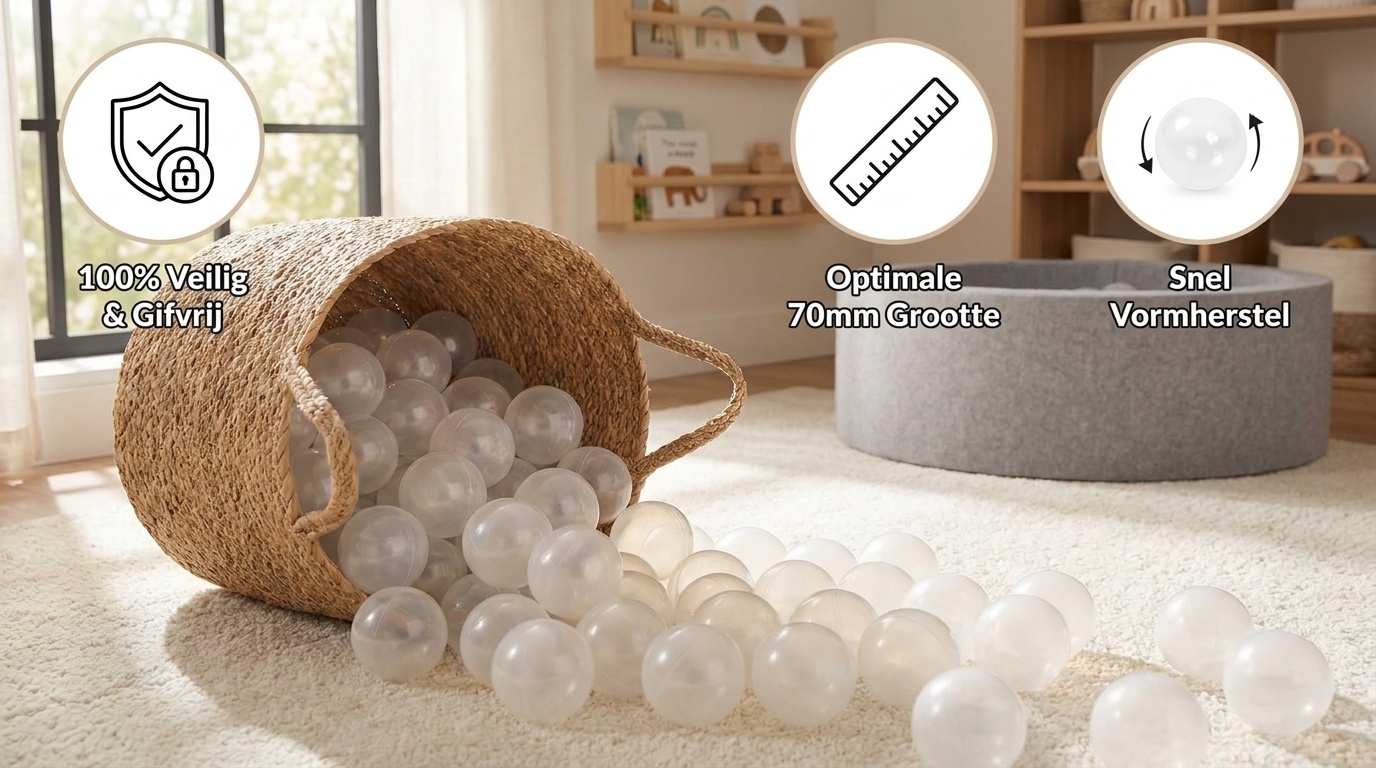 Ballenbak ballen transparant (70mm) 100 stuks