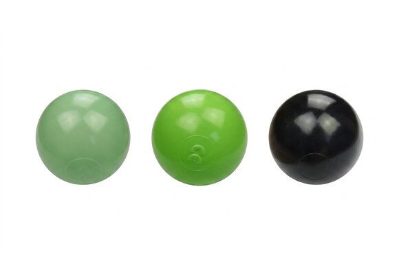 Ballenbak ballen 500 stuks 7cm, lichtgroen, groen, zwart