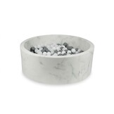 Ballenbak marmer met 500 wit, grijs, zwarte ballen - 115 x 40 cm - rond