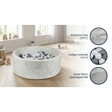 Ballenbak marmer met 500 wit, grijs, zwarte ballen - 115 x 40 cm - rond