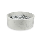 Ballenbak marmer met 500 wit, grijs, zwarte ballen - 115 x 40 cm - rond