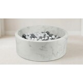 Ballenbak marmer met 500 wit, grijs, zwarte ballen - 115 x 40 cm - rond