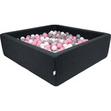 Ballenbak - 600 ballen - 110 x 110 cm - ballenbad - vierkant zwart