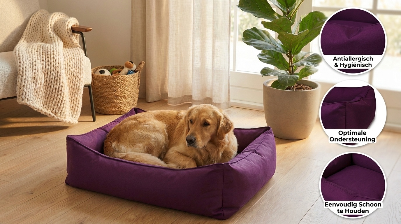Hondenmand - hondenbed - 60x70cm - paars