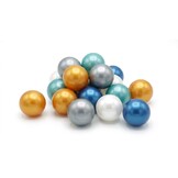 Ballenbak ballen 300 stuks 7cm, goud, zilver, transparant, turqoise, lichtblauw