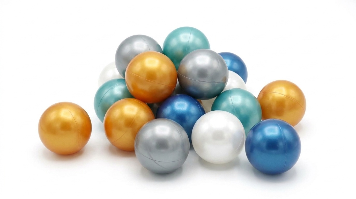 Ballenbak ballen 300 stuks 7cm, goud, zilver, transparant, turqoise, lichtblauw