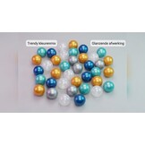 Ballenbak ballen 300 stuks 7cm, goud, zilver, transparant, turqoise, lichtblauw