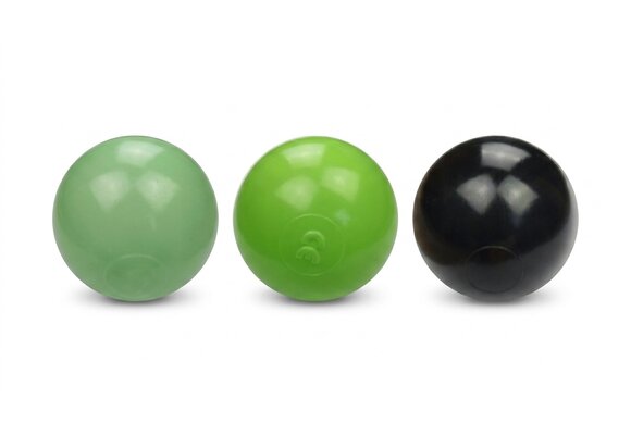 Ballenbak ballen 300 stuks 7cm, lichtgroen, groen, zwart