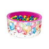 Ballenbak - stevige ballenbad -90 x 40 cm - 200 ballen Ø 7 cm - geel, blauw, rood en groen