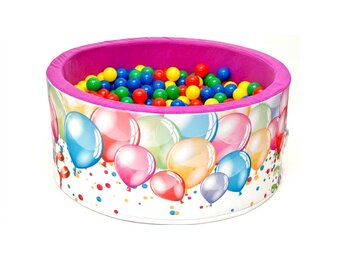 Ballenbak - stevige ballenbad -90 x 40 cm - 200 ballen Ø 7 cm - geel, blauw, rood en groen