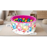 Ballenbak - stevige ballenbad -90 x 40 cm - 200 ballen Ø 7 cm - geel, blauw, rood en groen